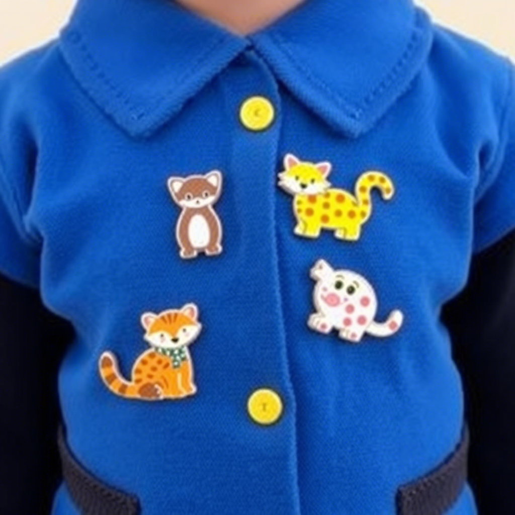Adorable animal-shaped brooches for children’s school uniforms