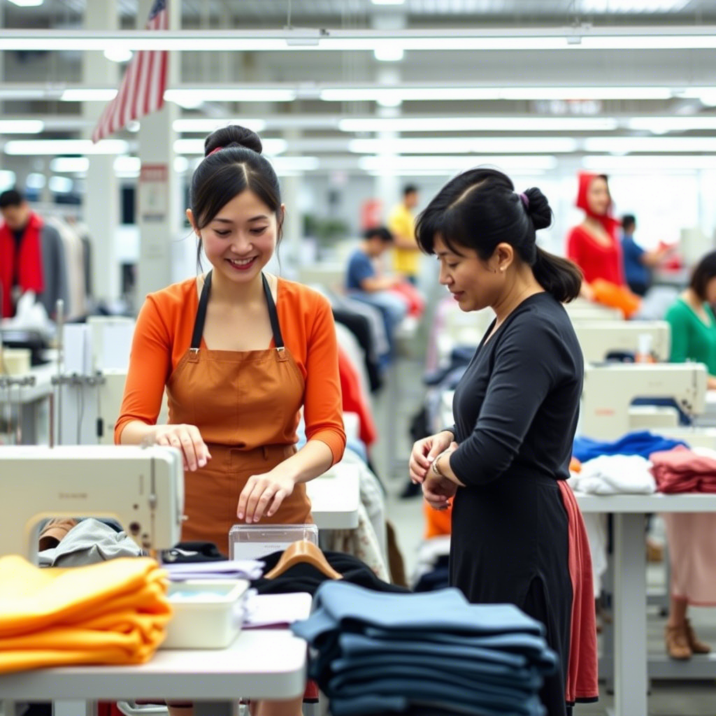 American and Chinese clothing manufacturers working together
