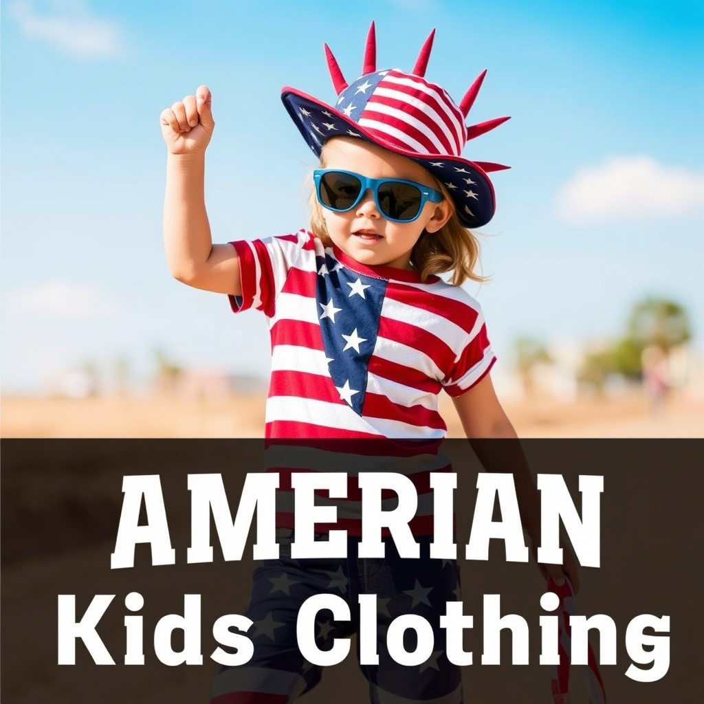 American flag themed kids’ clothing brand advertisement