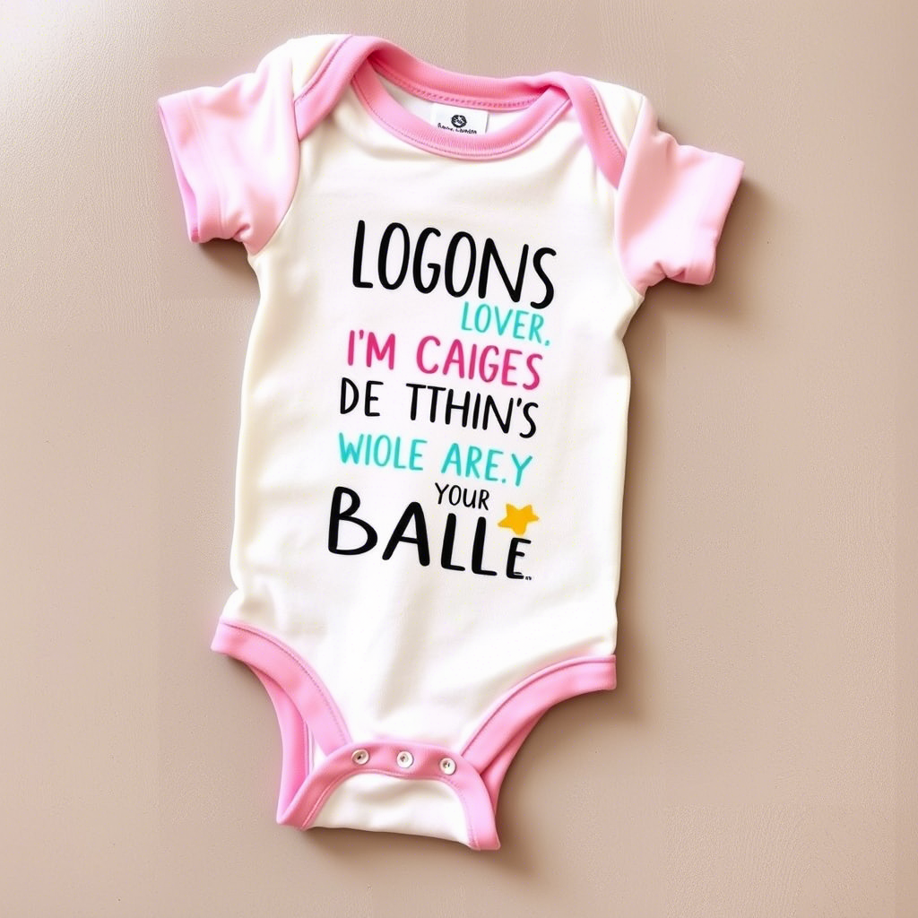 Baby onesies with funny slogans and colorful designs
