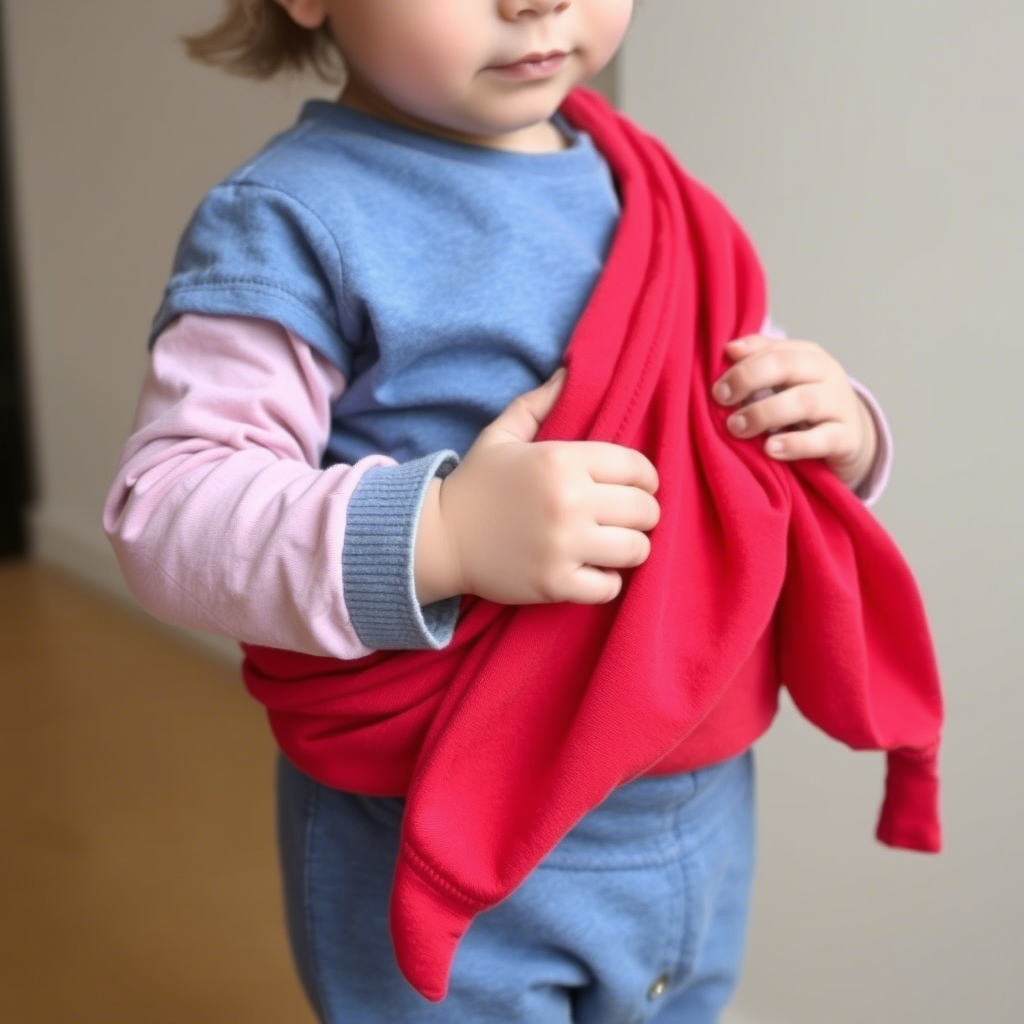 Baby wearing simple yet quality clothing, with price tags