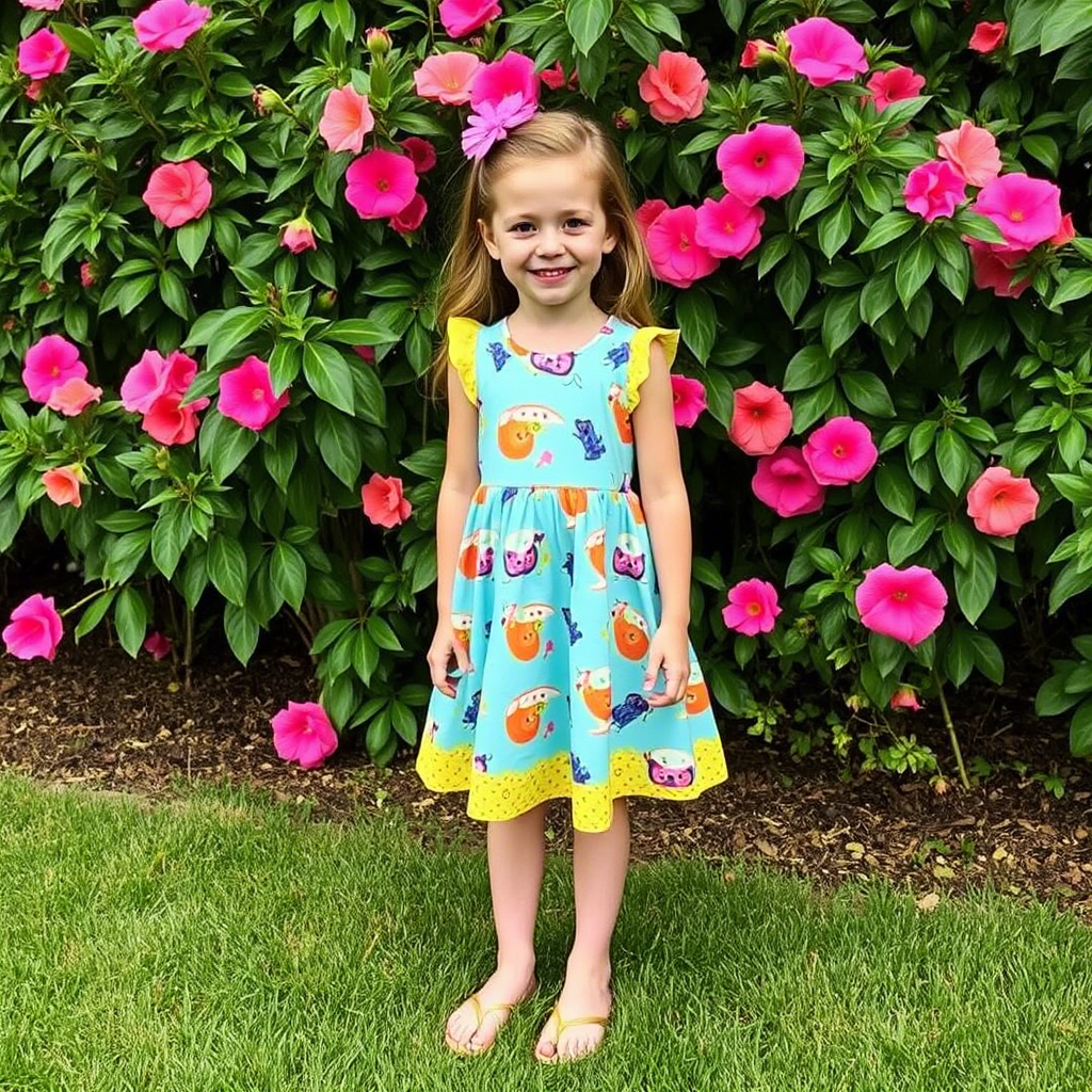 Bright summer dresses for kids with playful patterns