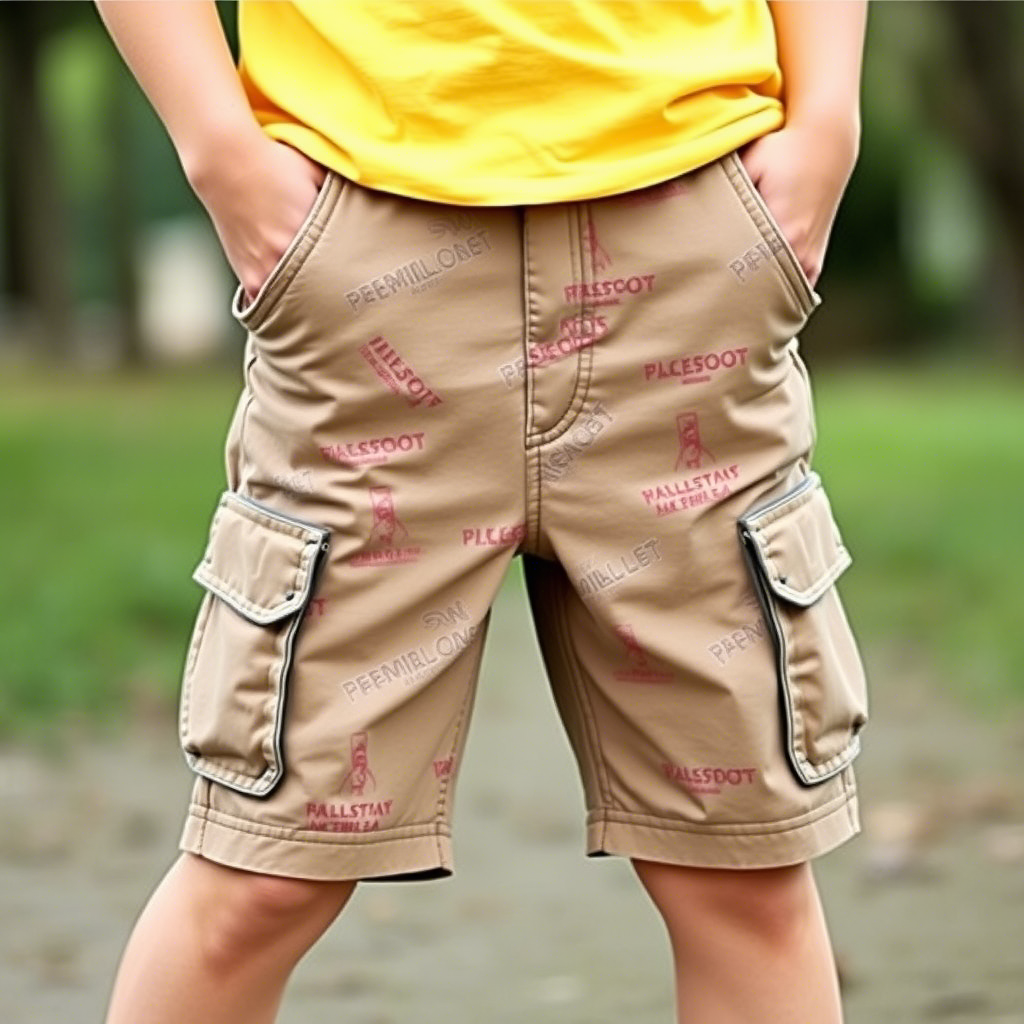 Casual boys’ shorts with multiple pockets for outdoor activities
