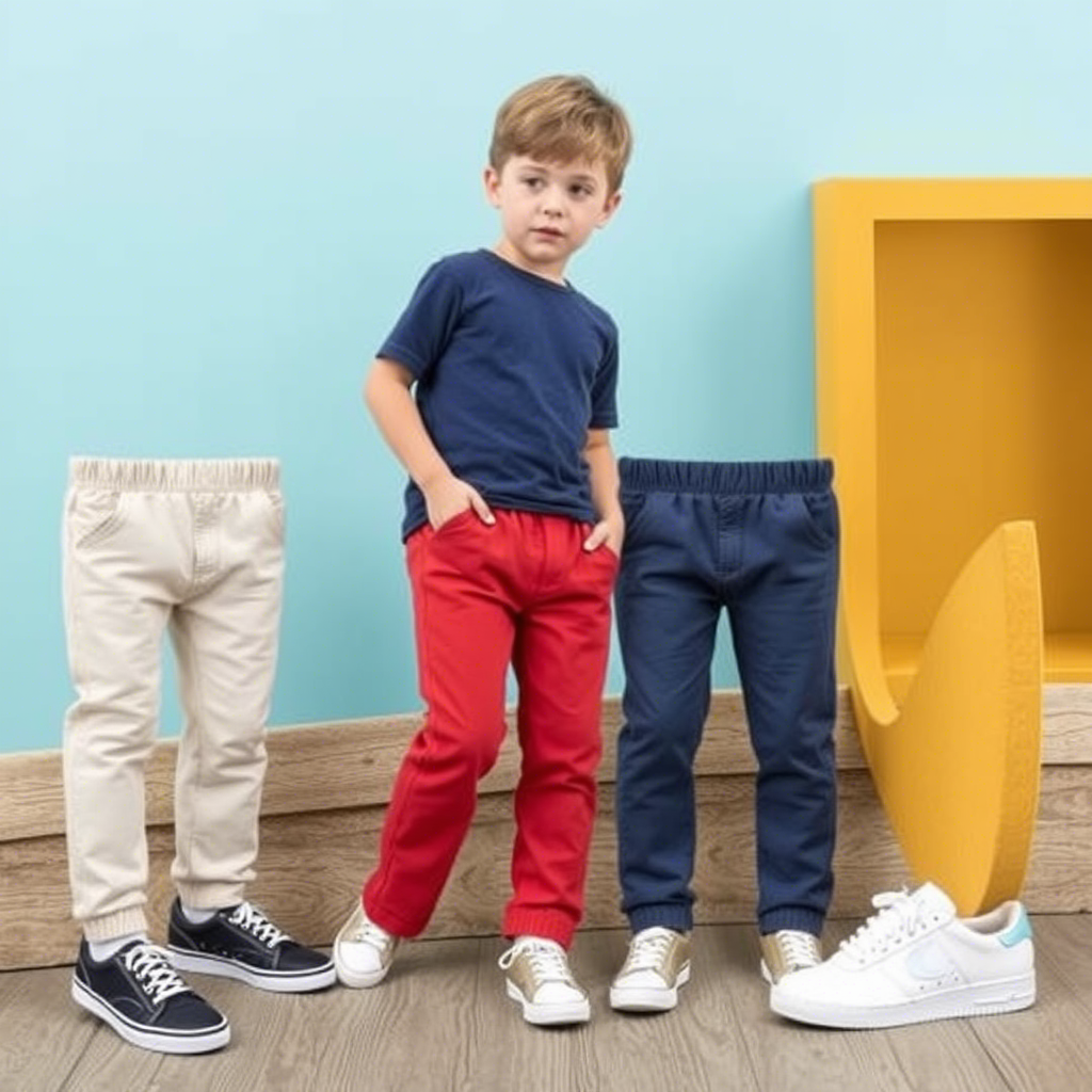 Casual pants for boys in various colors