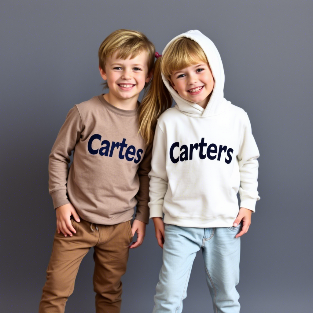 Children’s clothing brand Carter’s models posing happily