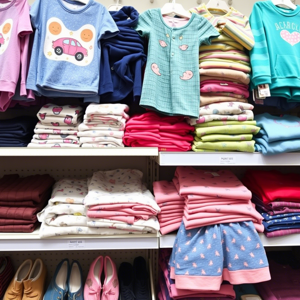 Children’s clothing bundles on online store shelves