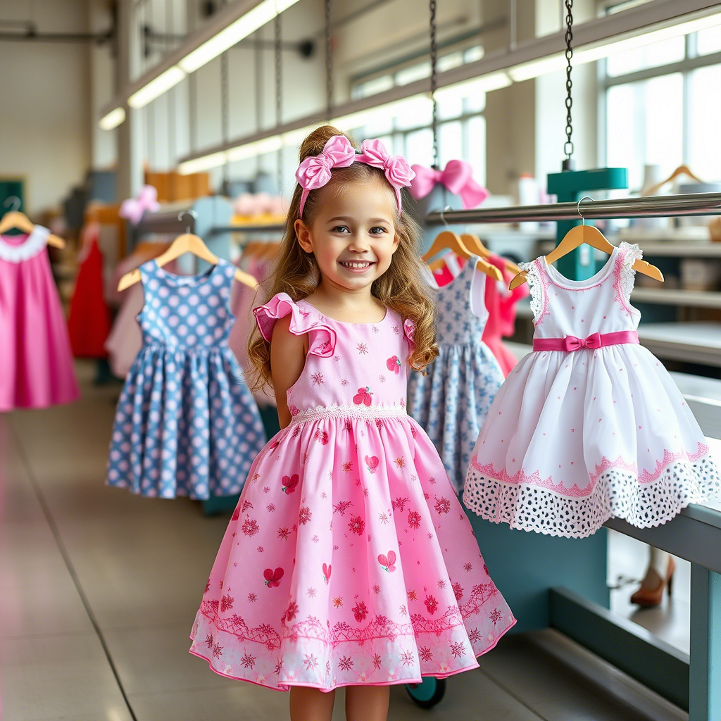 Children’s clothing factory producing adorable summer dresses