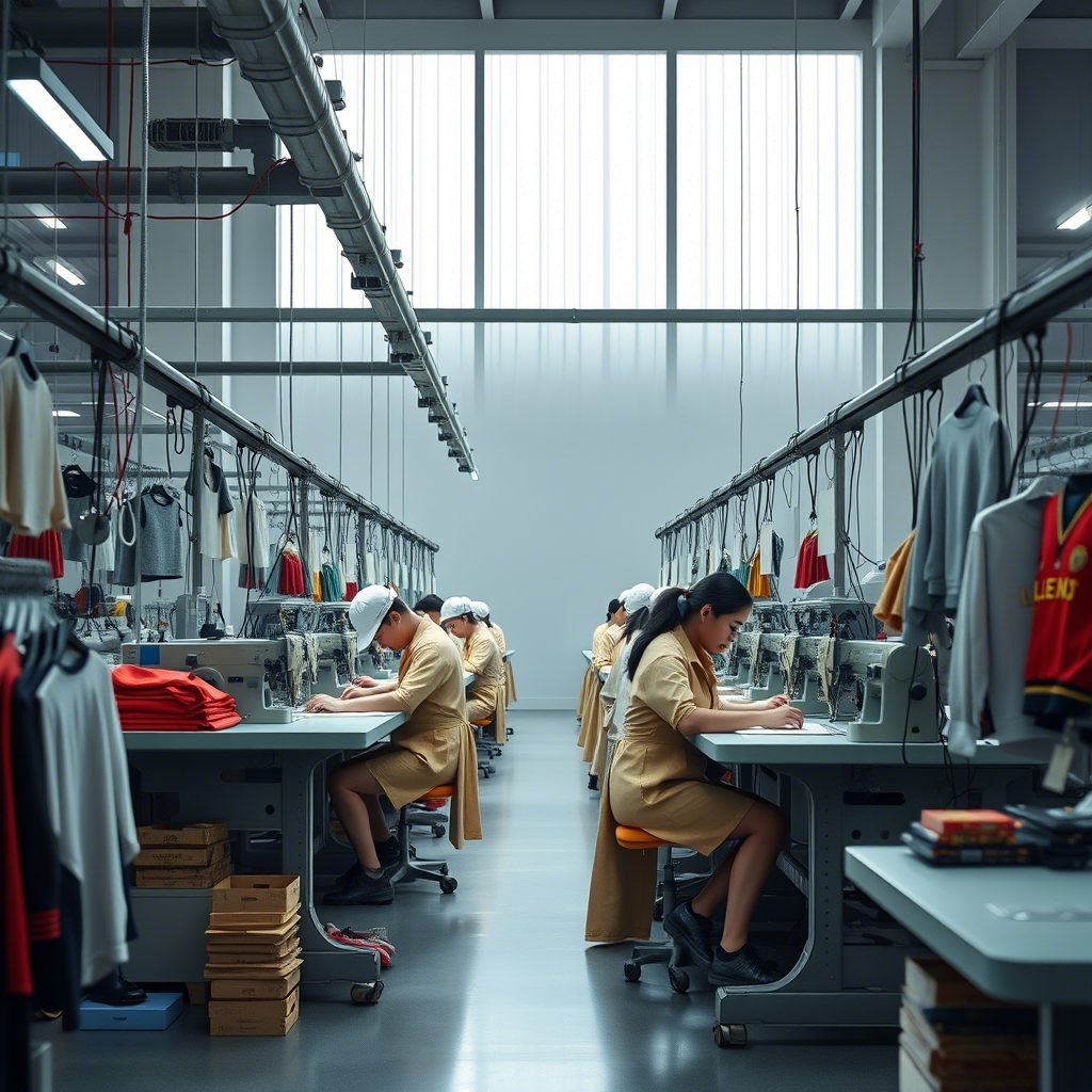 Chinese textile factory producing trendy clothing for global brands