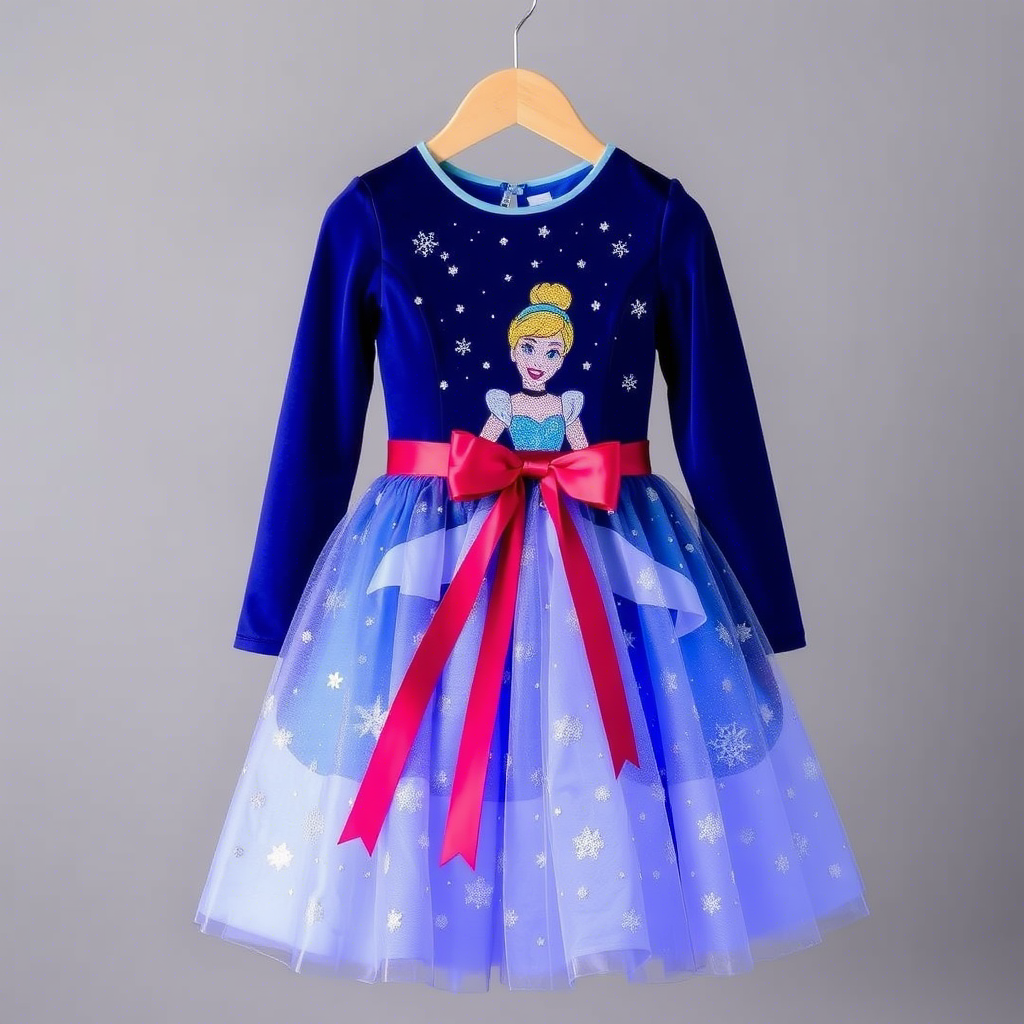 Cinderella’s festive holiday dress for young girls to wear