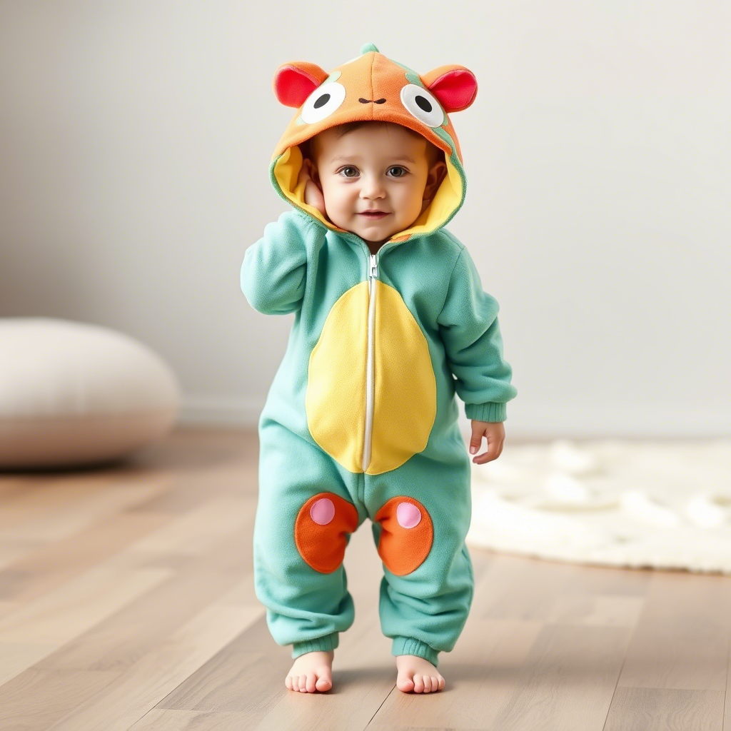Colorful animal design onesie for kids clothing