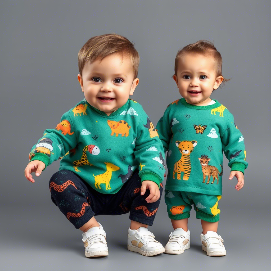 Colorful animal prints on custom toddler clothing for a playful look