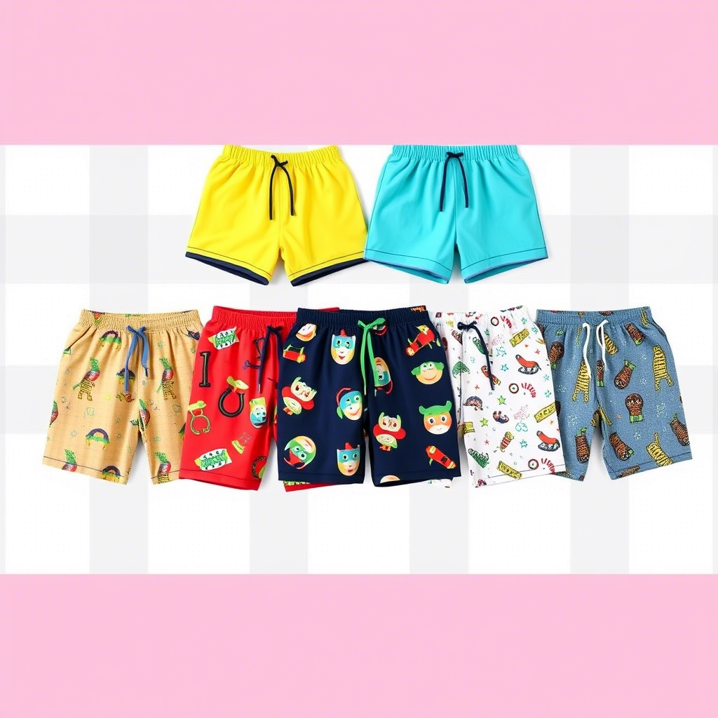 Colorful boys shorts pajamas wholesale kids clothing assortment