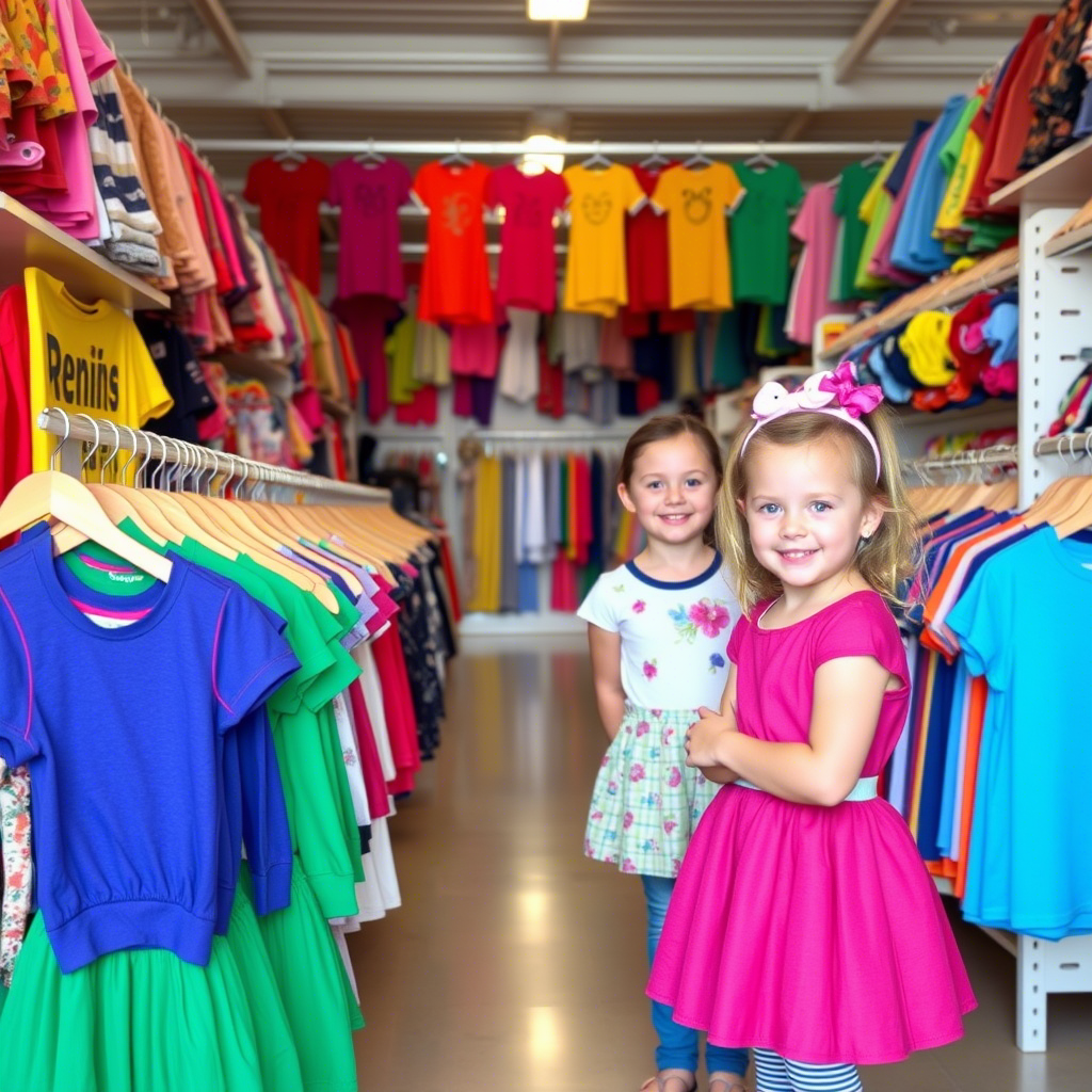 Colorful children’s apparel distribution center