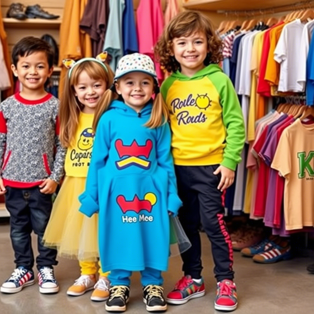 Colorful children’s apparel for girls and boys in bulk