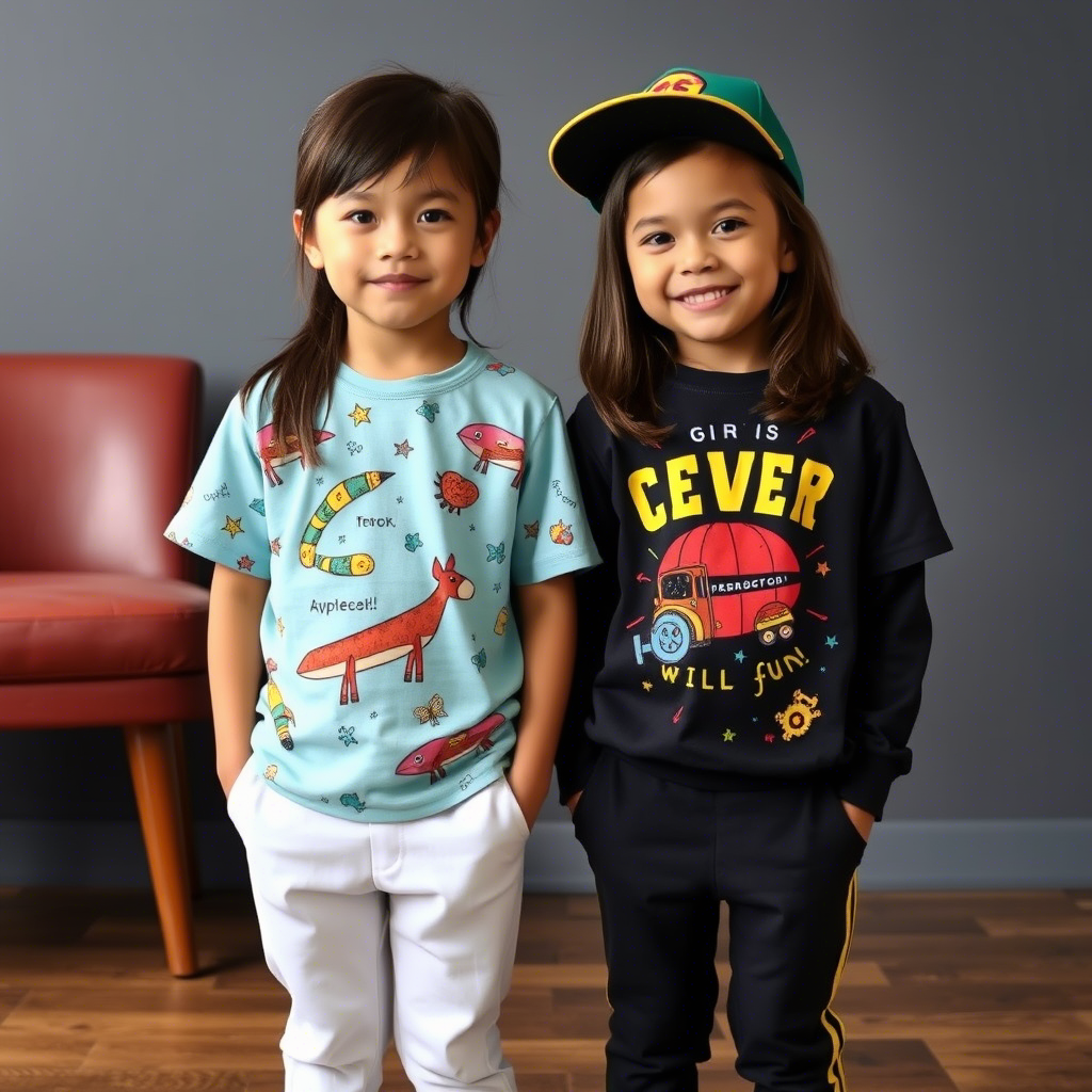 Colorful custom kids’ wear with fun graphic prints