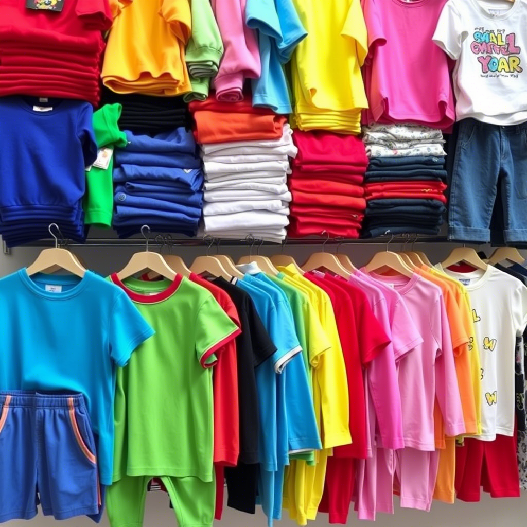 Colorful kids’ clothing assortment for bulk purchase wholesale