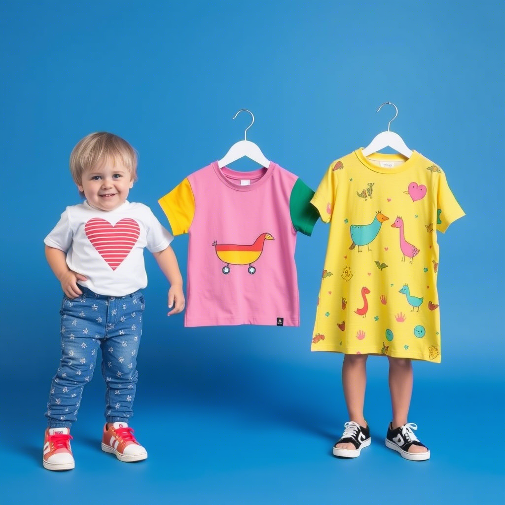 Colorful kids’ clothing with fun, playful designs