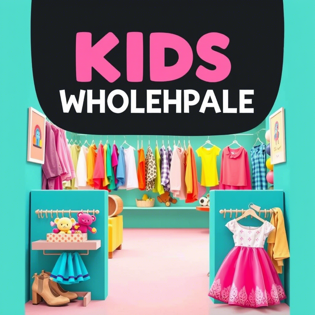 Colorful kids fashion wholesale marketplace banner design