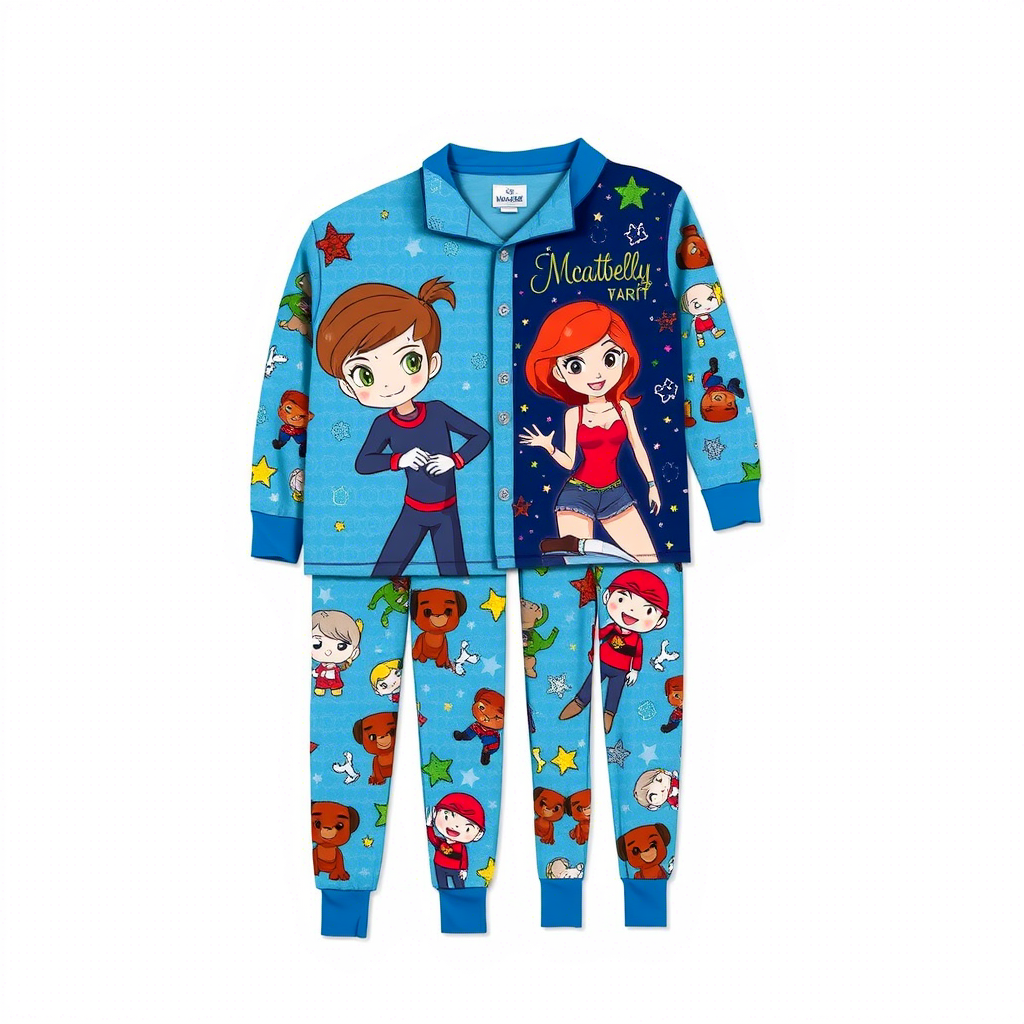 Colorful kids’ pajamas with popular movie characters