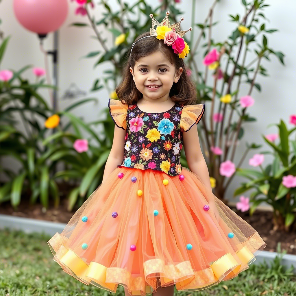 Colorful kids party wear skirt and top for little princess