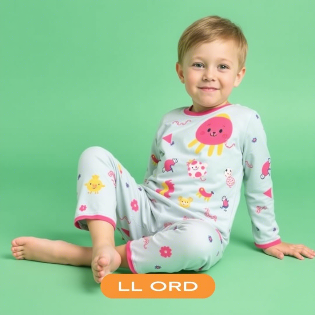 Colorful kids’ sleepwear with fun designs for bulk orders