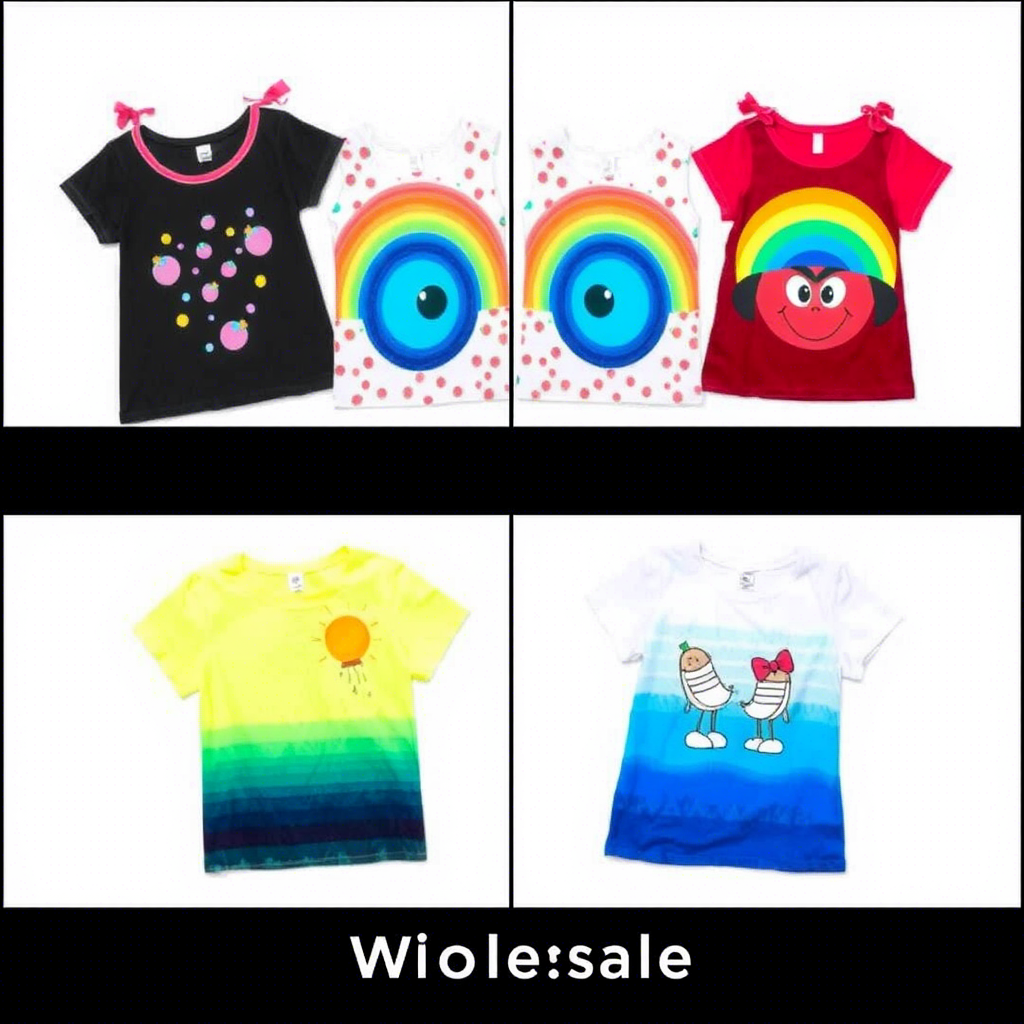 Colorful kids’ tops with fun summer designs wholesale
