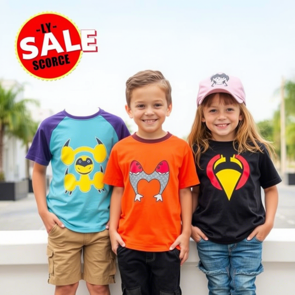 Colorful kids’ tops with trendy graphics wholesale