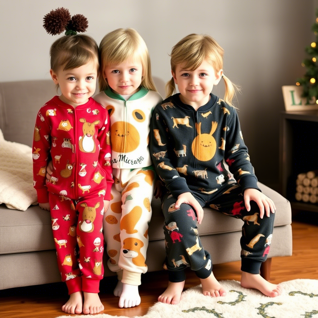 Cozy kids fleece pajama sets with various animal prints