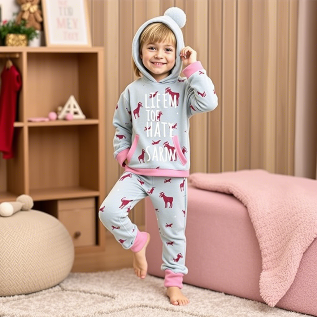 Cozy winter fleece pajamas for children in bulk sale