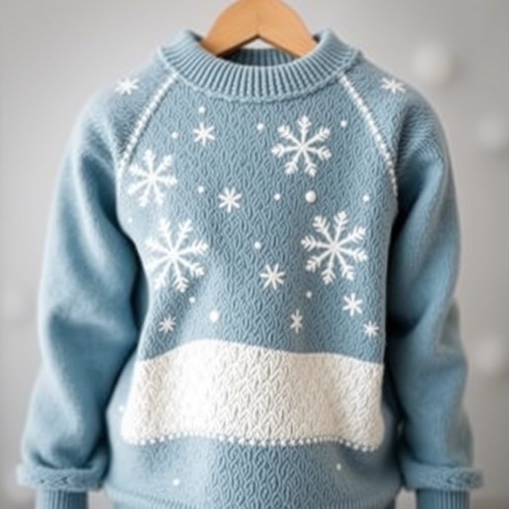Cozy winter sweatshirts for kids with snowflakes