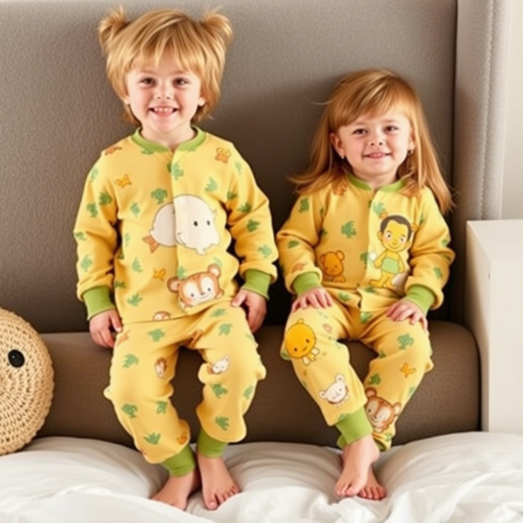 Customizable bamboo PJs with cartoon characters for kids’ bedtime comfort