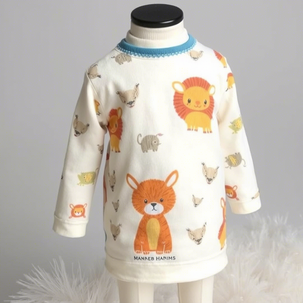 Cute animal prints on bespoke kids’ clothing apparel