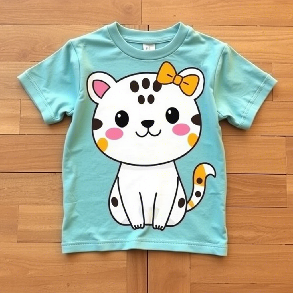 Cute cartoon animals on kids’ t-shirts made in China