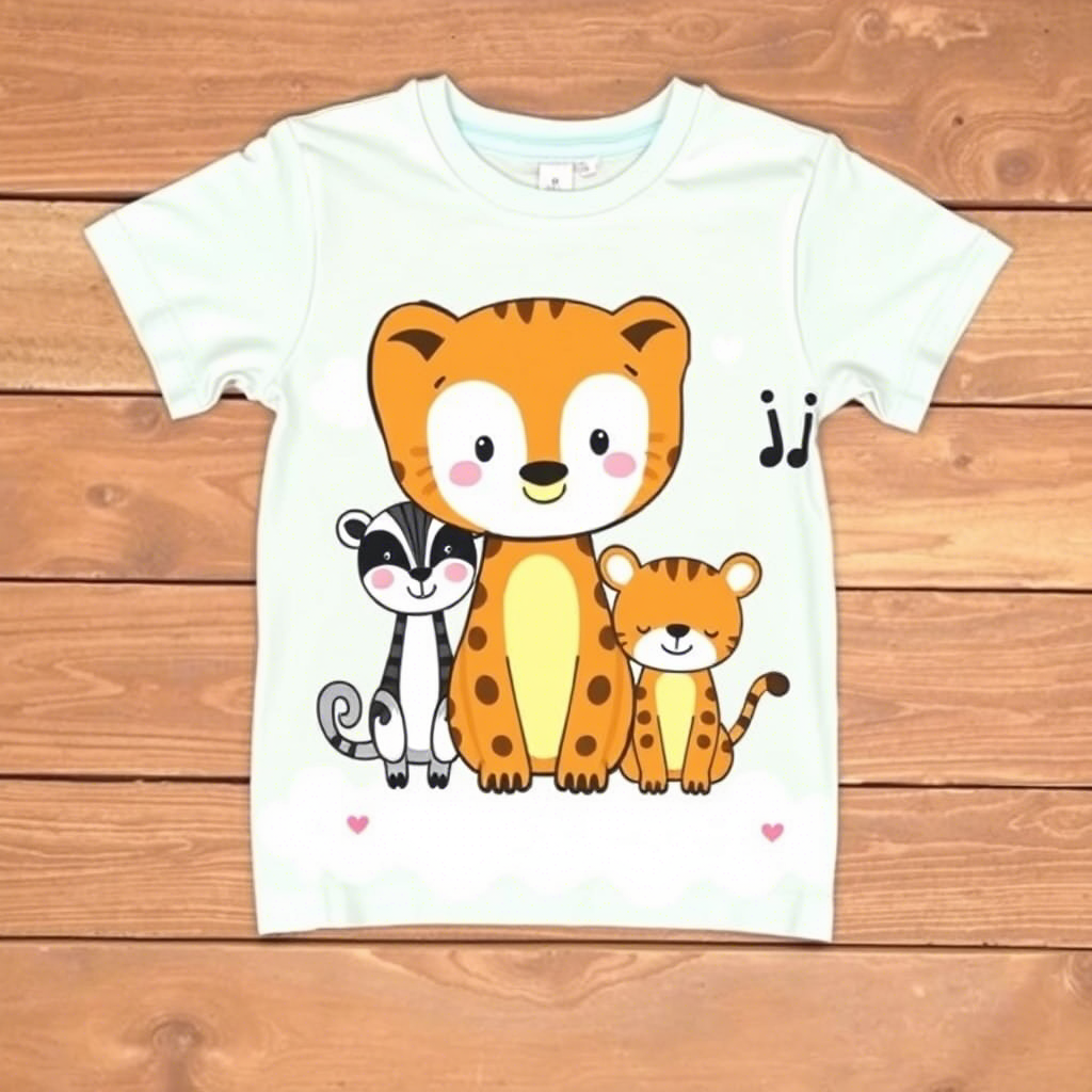 Cute cartoon animals printed on children’s wholesale apparel