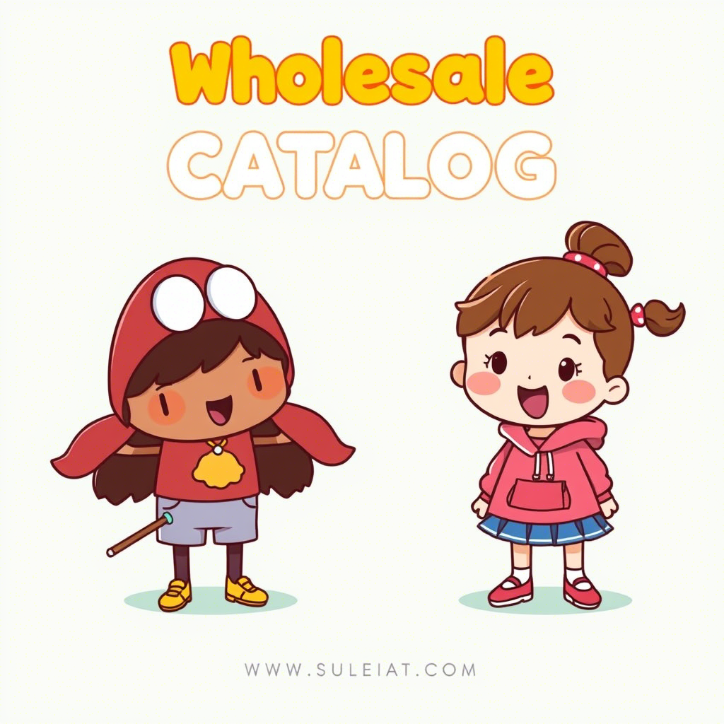Cute cartoon character kids clothing wholesale catalog cover