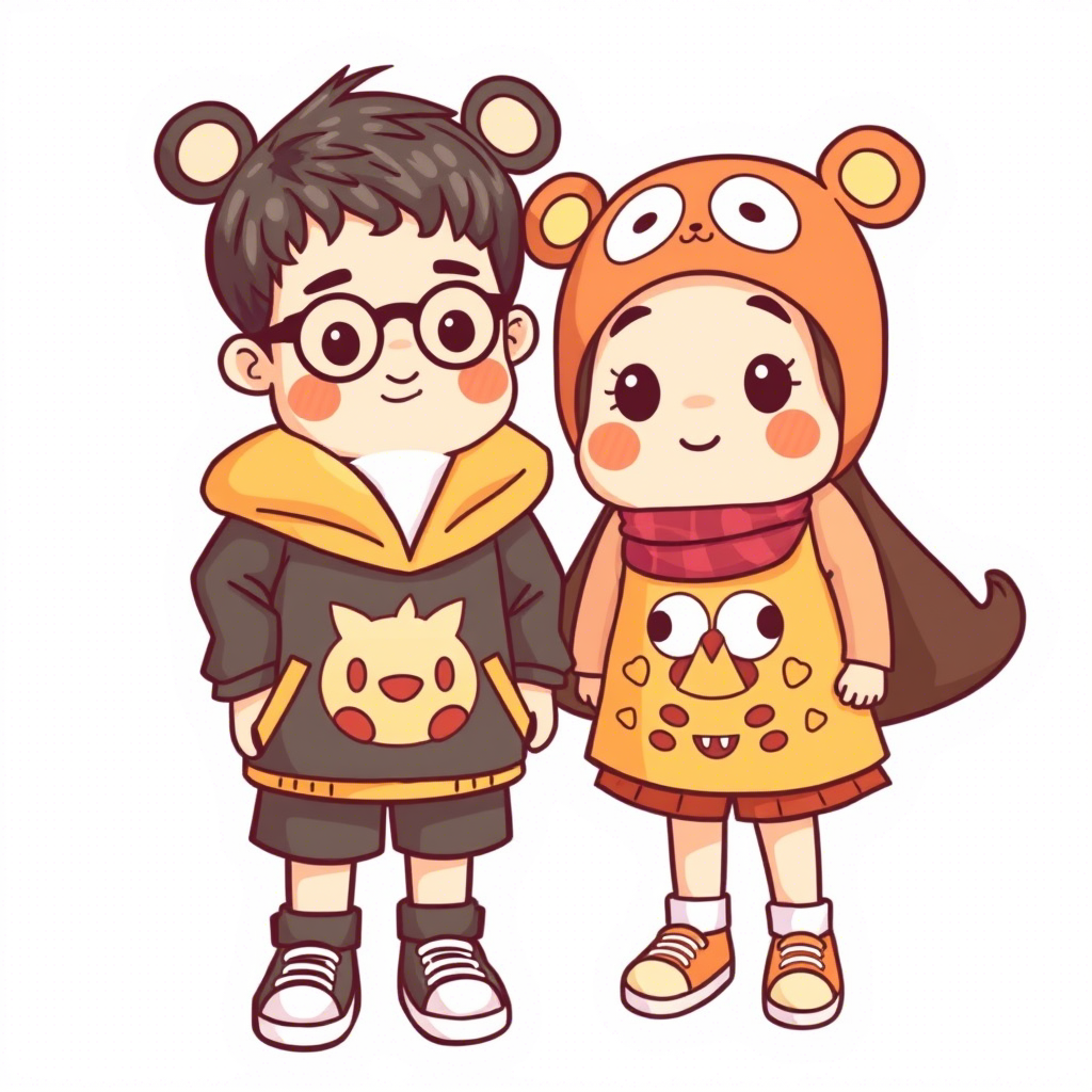 Cute cartoon character kids wear designs for Chinese clothing brand