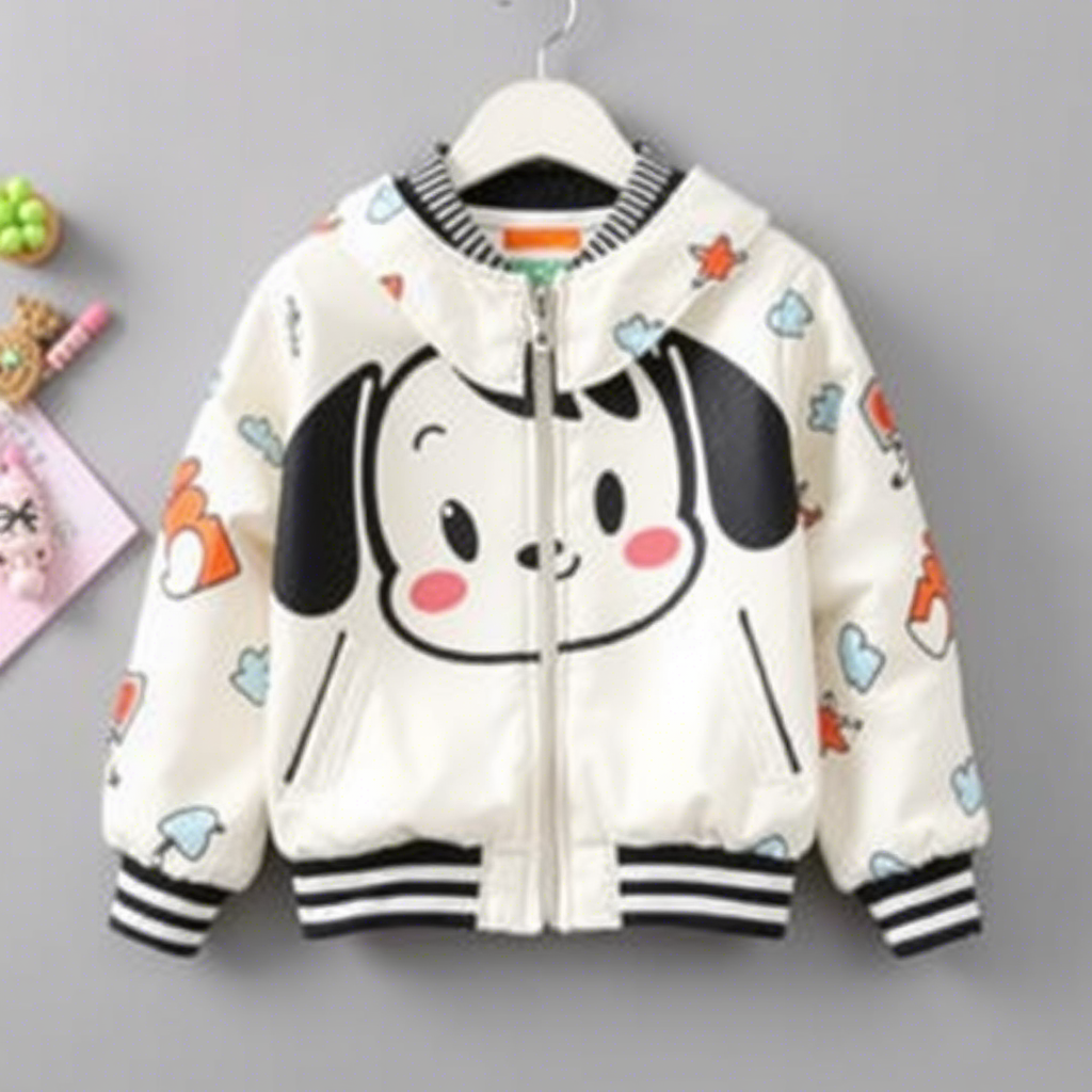 Cute cartoon character printed jacket for kids wholesale