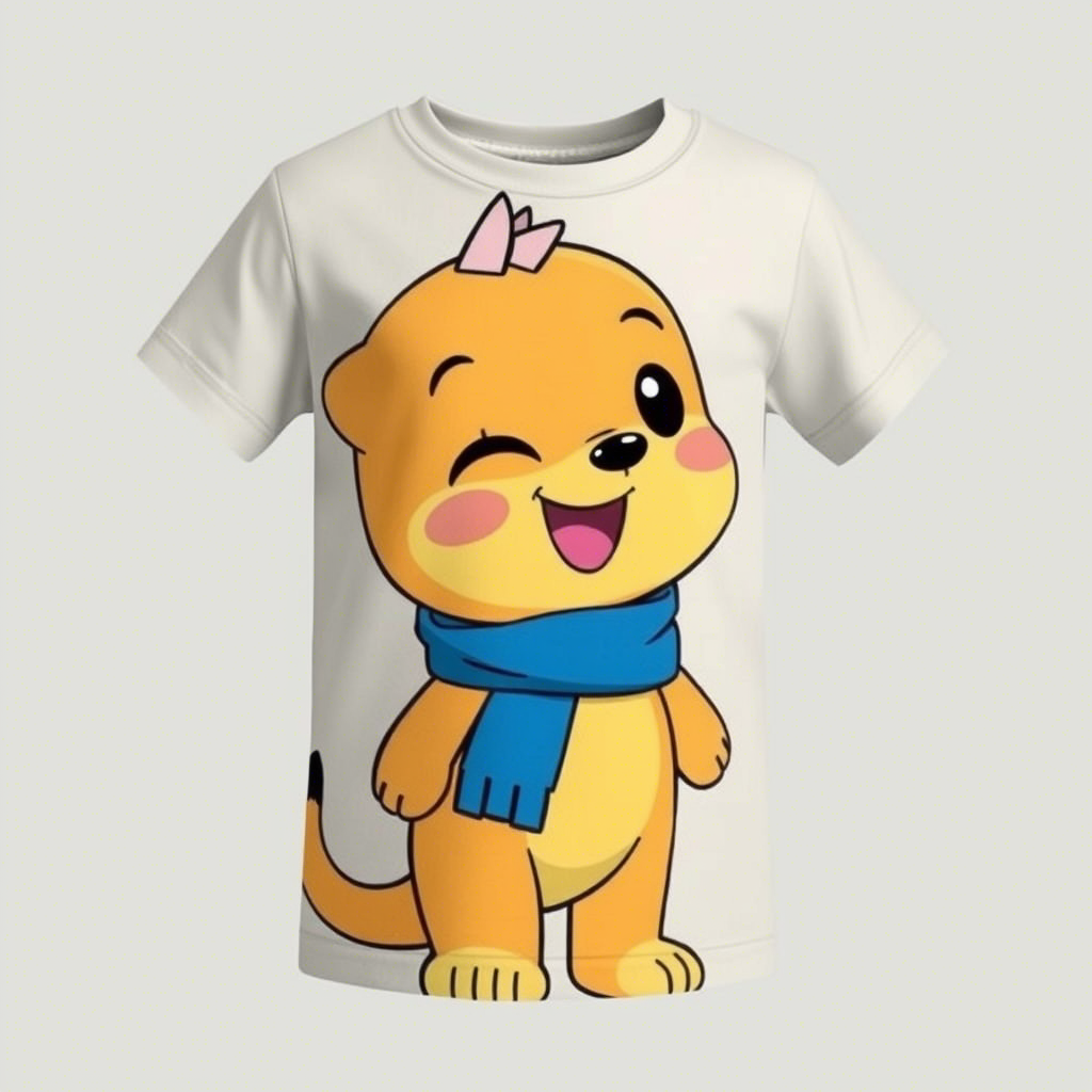 Cute cartoon character printed on kids’ t-shirts by Chinese manufacturers