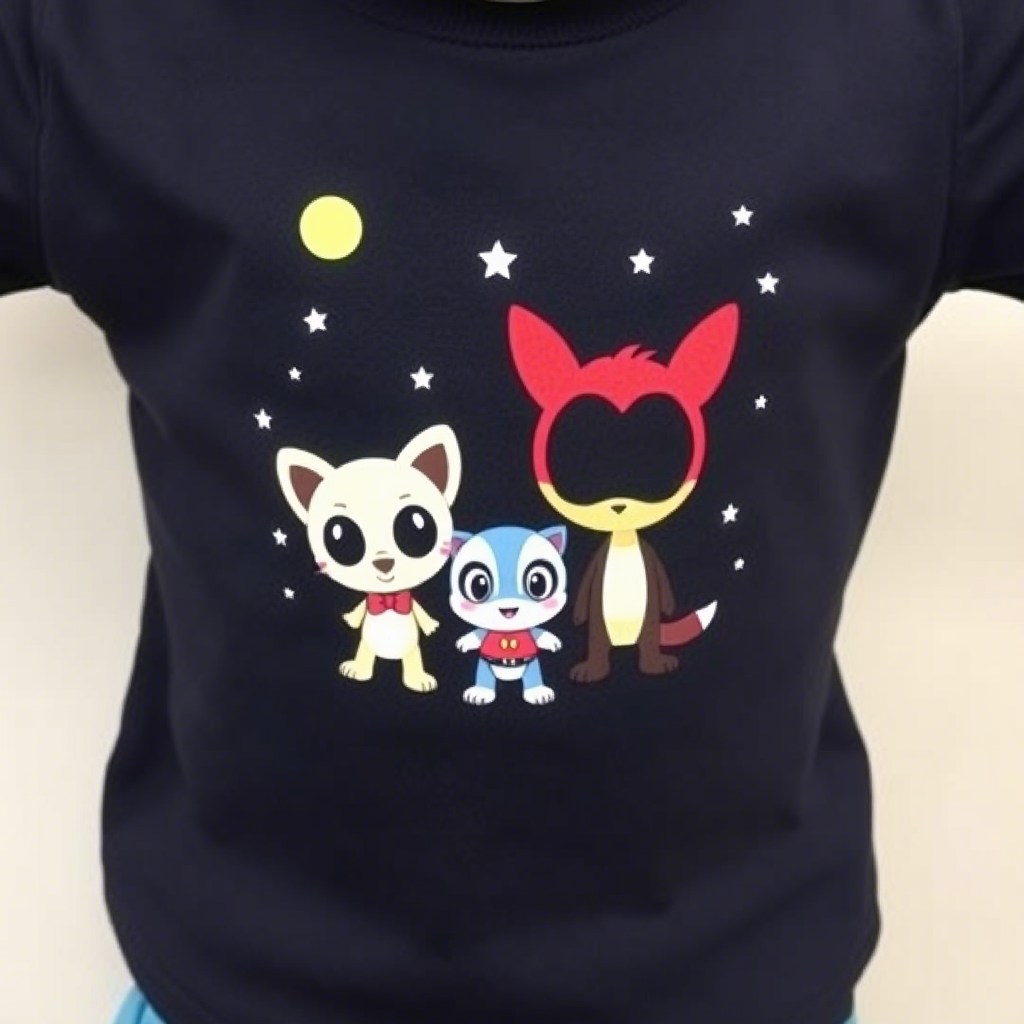 Cute cartoon characters on toddler clothing