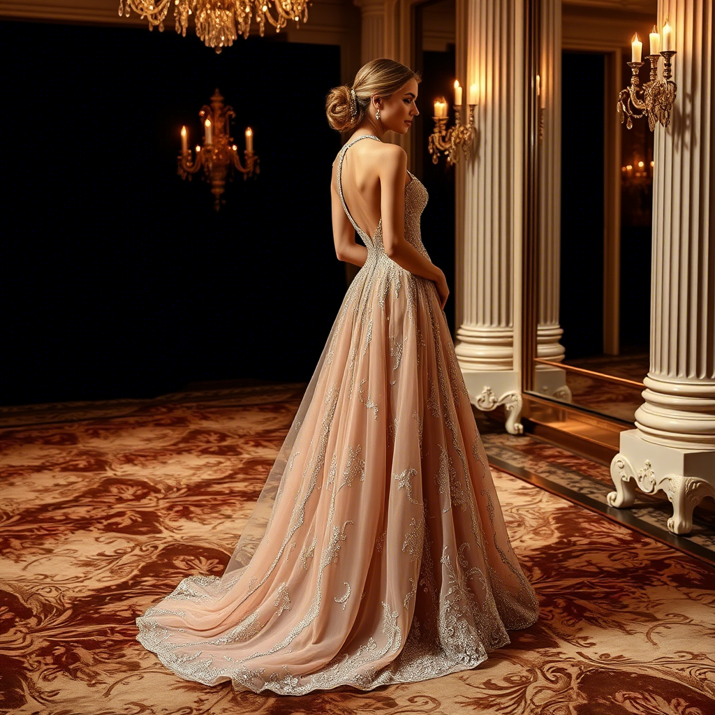 Elegant evening gown for a luxurious ball