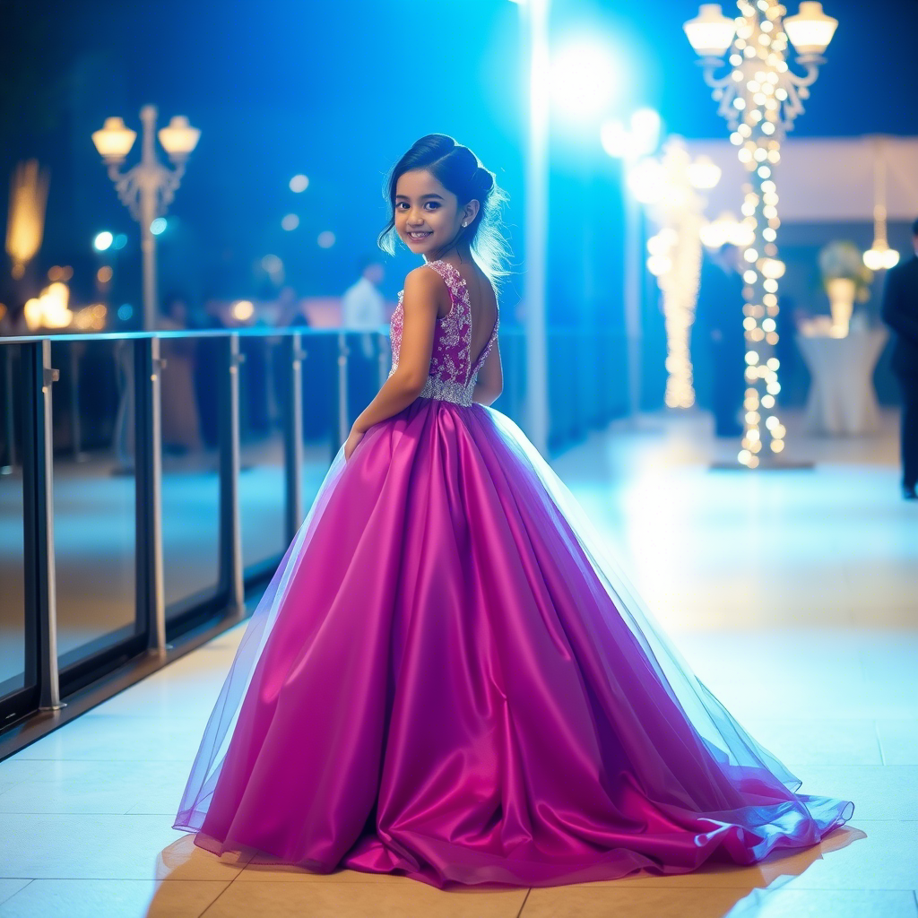Elegant girl in a formal gown for a night out