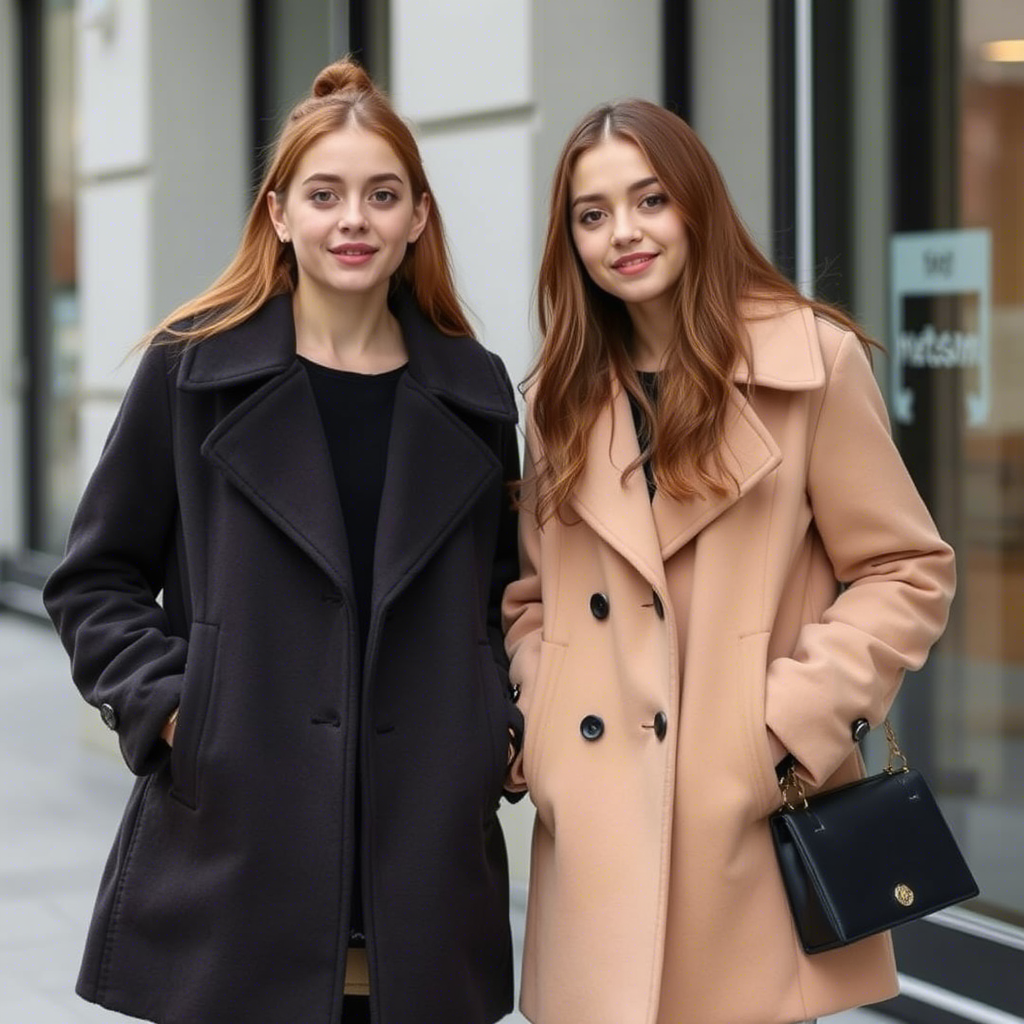 Fashionable teenage girls wearing stylish coats for bulk purchase