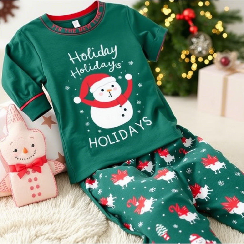 Festive holiday-themed sleepwear for kids in bulk orders