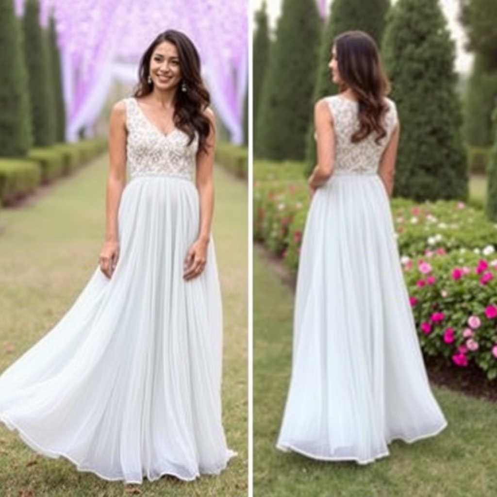 Flowing maxi skirt with delicate embroidery for a festive celebration