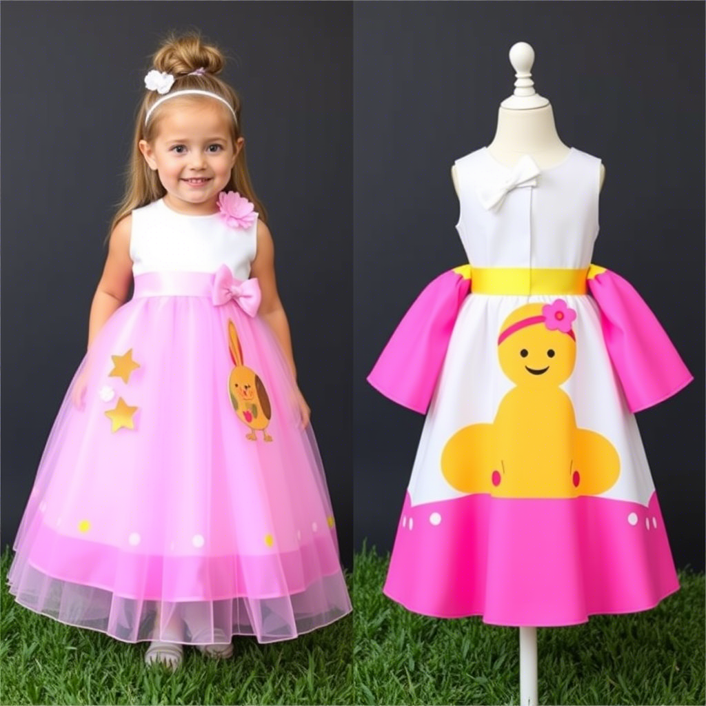 Fun designs on personalized kids’ dresses for birthday parties
