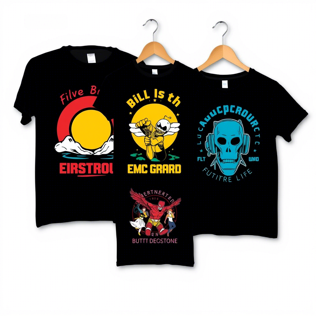 Fun designs on youth shirts for online shopping platform