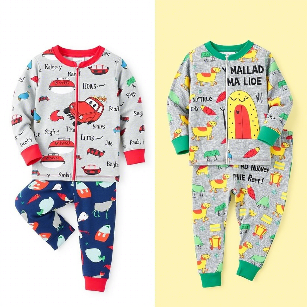 Fun designs toddler pajamas for boys and girls