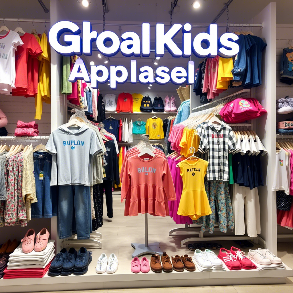 Global kids’ apparel wholesale market with various clothing on display
