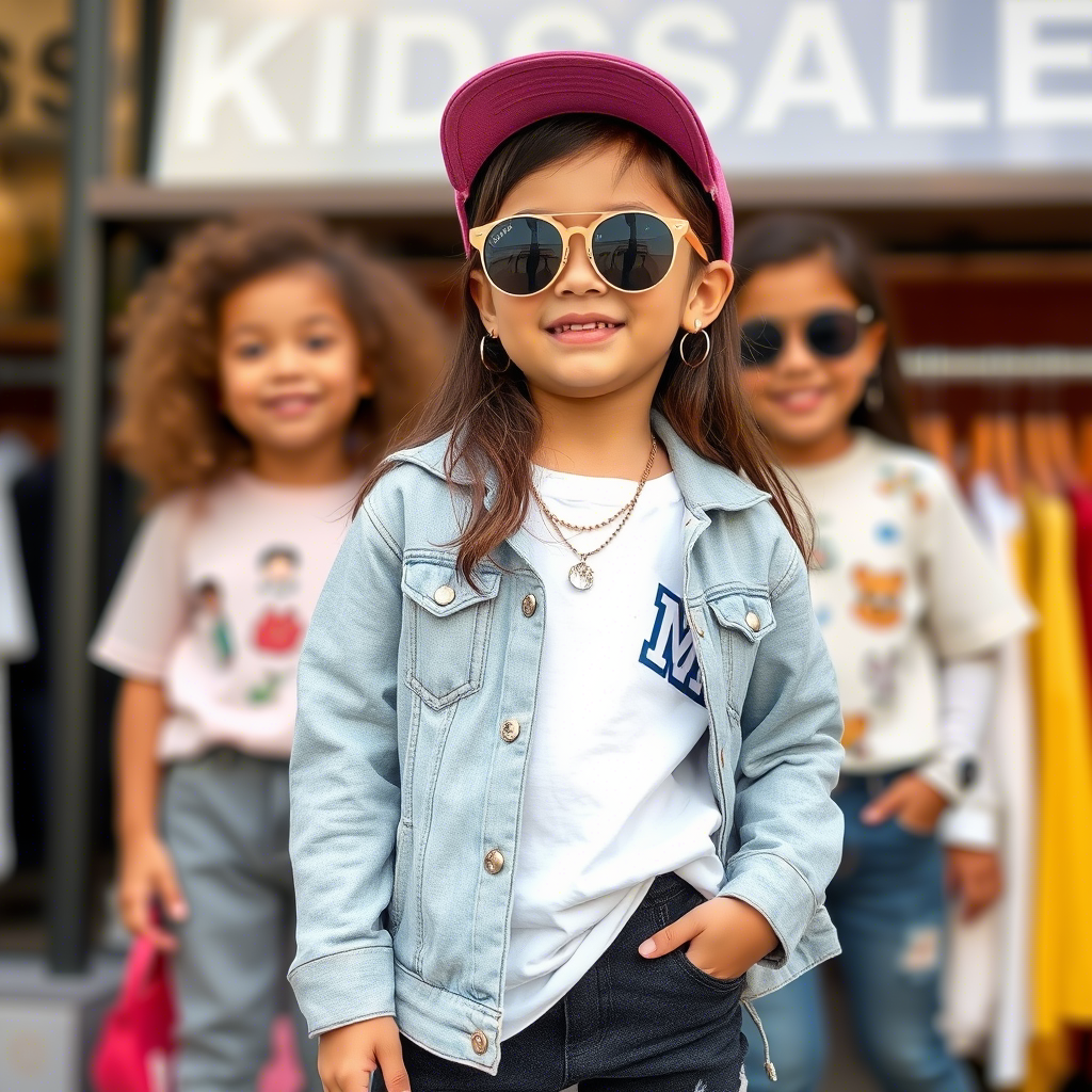 Kids apparel brand wholesale market with diverse styles and trendy outfits