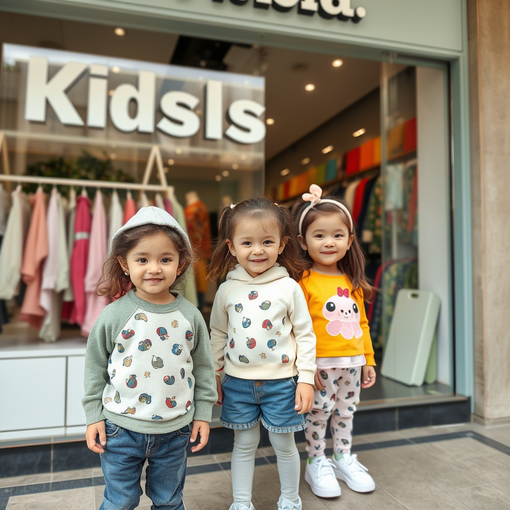 Kids clothing wholesale suppliers online storefront with happy children models